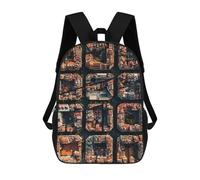 sinyumoney Barcelona Puzzle Zaino Scolastico Alla Moda Per Studenti, Adatto A Ragazzi E Ragazze, Ideale Per Viaggi All'aperto E Attività Ricreative. 17inch