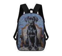 sinyumoney Basset Hound - Zaino da scuola per ragazzi e ragazze, con tasca per scuola, zaino per bambini, Cucciolo Alano Tedesco, 17"