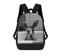 sinyumoney Bathtub Kangaroo Zaino Per La Scuola Stampato in 3D Borsa Scolastica Per Ragazzi E Ragazze Zaino Per Bambini Zaino Da Viaggio 17inch