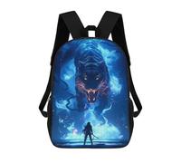 sinyumoney Battle with The Spirit Tiger Zaino Per Bambini Zaino Divertente E Alla Moda Borsa Per Libri Per Ragazzi E Adolescenti Borse Scolastiche Stampate in 3D Per Ragazzi 17inch