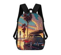 sinyumoney Beachside Sunset Drive-In Zaino Per Bambini Zaino Divertente E Alla Moda Borsa Per Libri Per Ragazzi E Adolescenti Borse Scolastiche Stampate in 3D Per Ragazzi 17inch