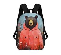 sinyumoney Bear Art Zaino Scolastico Per Bambini Stampato in 3D, Zaini Da Viaggio Ad Alta Capacità, Borse Per Libri, Zaini Scolastici Per Bambini 17inch