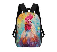 sinyumoney Bear Cute - Zaino per bambini per ragazze e ragazzi, zaino da giorno, scuola elementare, perfetto per l'inizio della scuola o lo sport, regalo e viaggi, Chicken Color, 17"