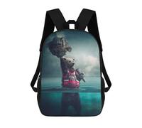 sinyumoney Bear Floating Island Life Jacket Zaino Scolastico, Zaino Per Libri, Zaini Per Bambini Stampati in 3D, Zaini Per Bambini, Zaini Scolastici Per Bambini, Zaini Da Viaggio 17inch