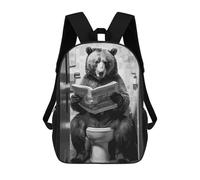 sinyumoney Bear Toilet Funny Bathroom Zaino Scolastico Per Ragazze E Ragazzi, Zaini Di Grande Capacità, Zaini Leggeri Per Bambini E Studenti 17inch