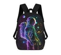 sinyumoney Beautiful Earth from Space - Zaino per bambini con stampa 3D, borsa da scuola per ragazzi, zaino fresco e casual, divertente per bambini e adolescenti, Neon Astronaut, 17"