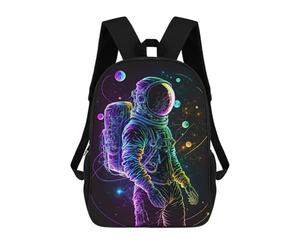 sinyumoney Beautiful Earth from Space - Zaino per bambini con stampa 3D, borsa da scuola per ragazzi, zaino fresco e casual, divertente per bambini e adolescenti, Neon Astronaut, 17"