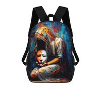 sinyumoney Behind The Mask - Abstract Expressionism Zaino Scolastico Zaini Scolastici Per Ragazze Zaini Per Ragazzi Con Tasche Borsa Scolastica Alla Moda Zaino Per Bambini 17inch