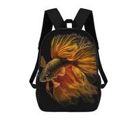 sinyumoney Bettas Gold Fish Zaino Scolastico Per Bambini, Borsa Scolastica Stampata in 3D Per Ragazzi, Studenti Delle Scuole Elementari E Medie 17inch