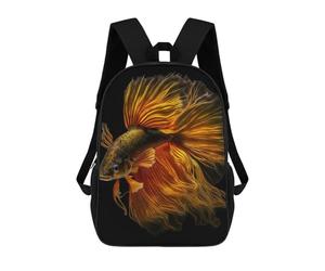 sinyumoney Bettas Gold Fish Zaino Scolastico Per Bambini, Borsa Scolastica Stampata in 3D Per Ragazzi, Studenti Delle Scuole Elementari E Medie 17inch