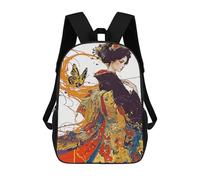 sinyumoney Beyond The Horizon, zaino per la scuola, per ragazze e ragazzi, zaino con tasca, zaino per la scuola alla moda, Bella geisha, 17"