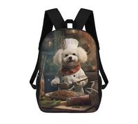 sinyumoney Bichon Frise Chef Zaino Per Bambini Zaino Scolastico Borsa Scolastica Borsa Scolastica Alla Moda Stampata in 3D Per Ragazzi Studenti Delle Scuole Elementari E Medie 17inch
