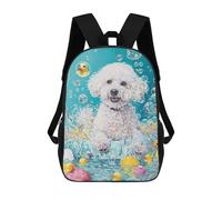 sinyumoney Bichon Frise Dog Zaino Scolastico Per Bambini, Stampato in 3D, Borsa Scolastica Alla Moda, Borsa Scolastica Casual Per Ragazzi, Studenti Delle Scuole Elementari E Medie 17inch