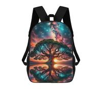sinyumoney Big Tree in Space Zaini Per Bambini, Zaini Scolastici, Borse Scolastiche Alla Moda Stampate in 3D Per Ragazzi, Studenti Delle Scuole Elementari E Medie 17inch