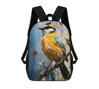 sinyumoney Bird Painting Zaino Scolastico Per Bambini Stampato in 3D, Zaini Da Viaggio Ad Alta Capacità, Borse Per Libri, Zaini Scolastici Per Bambini 17inch
