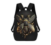 sinyumoney Black And Gold Bee Zaini Per Bambini, Zaini Scolastici Personalizzati 3D Per Ragazzi E Ragazze, Zaini Scolastici Grandi, Zaini Casual Da Giorno 17inch