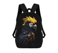 sinyumoney Black And Gold Parrot Zaini Per Bambini, Zaini Scolastici Personalizzati 3D Per Ragazzi E Ragazze, Zaini Scolastici Grandi, Zaini Casual Da Giorno 17inch