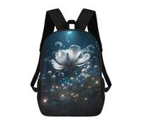 sinyumoney Black Beauty in Red Moon Zaino Scuola Stampato 3D Per Ragazzi E Ragazze Zaino Per Computer Portatile Per Bambini/Studenti/Adulti, Glowing Poppy Flower, 17"