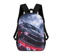 sinyumoney Black Beauty in Red Moon Zaino Scuola Stampato 3D Per Ragazzi E Ragazze Zaino Per Computer Portatile Per Bambini/Studenti/Adulti, Black Red Neon Supercar, 17"