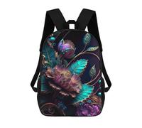 sinyumoney Black Beauty in Red Moon Zaino Scuola Stampato 3D Per Ragazzi E Ragazze Zaino Per Computer Portatile Per Bambini/Studenti/Adulti, Lotus abstract colorato, 17"