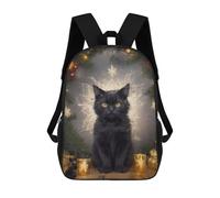 sinyumoney Black Cat Christmas Zaino Per Ragazzi, Studenti Adolescenti, Zainetti Per Ragazze, Borse Per Bambini, Scuola Elementare, Scuola Media, Borsa Per Libri 17inch