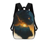 sinyumoney Black Cat Landscape Silhouette Zaino Per Bambini, Borsa Scolastica Per Ragazzi E Adolescenti, Regalo, Zaino Da Viaggio, Zaino Scolastico, Borsa Per Libri 17inch