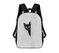 sinyumoney Black Cat Peeking Zaino Per Bambini Borsa Scolastica Per Ragazzi Cartone Animato Stampa 3D Borsa Scolastica Per Studenti Zaino Per Laptop Per Ragazzi E Ragazze 17inch