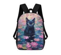 sinyumoney Black Cat Serenity Zaino Per Bambini, Zainetti 3D Per La Scuola, Zainetto Per Bambini, Zainetto Casual, Zaino Alla Moda 17inch