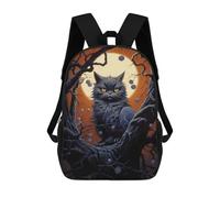 sinyumoney Black Cat Under Full Moon Zaino Scolastico Impermeabile, Zaino Da Viaggio, Borsa Per Computer Per Scuola/lavoro/viaggio 17inch