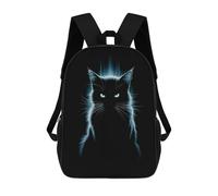 sinyumoney Black Cat with Glowing Eyes Zaino Scolastico Stampato in 3D Per Bambini, Zaino Scolastico Casual Alla Moda Per Bambini Studenti 17inch