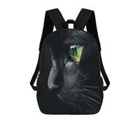 sinyumoney Black Cat With Green Eyes Zaino Scolastico Stampato in 3D Per Bambini, Zaino Scolastico Casual Alla Moda Per Bambini Studenti 17inch