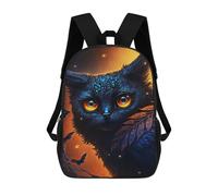 sinyumoney Black Ghost Cat Zaino Scolastico Stampato in 3D, Borse Scolastiche Per Ragazzi E Ragazze, Zaino Per Laptop Per Bambini/studenti/adulti 17inch