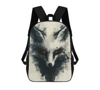 sinyumoney Black Kitsune Fox Painting Zaino Per Ragazzi, Studenti Adolescenti, Zainetti Per Ragazze, Borse Per Bambini, Scuola Elementare, Scuola Media, Borsa Per Libri 17inch