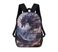 sinyumoney Black Kitsune Fox Stampa Zaino Per Bambini, Borsa Scolastica Per Adulti E Bambini, Zaino Da Viaggio Per Tutti I Giorni 17inch