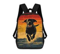sinyumoney Black Lab Running Sunset Zaini Per Bambini, Zaini Scolastici Personalizzati 3D Per Ragazzi E Ragazze, Zaini Scolastici Grandi, Zaini Casual Da Giorno 17inch
