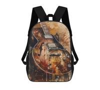 sinyumoney Black Labrador American Flag Zaino Scuola Per Bambini Stampato 3D, Ideale Per Viaggi E Libri, Hollowbody chitarra pittura, 17"