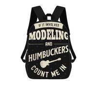 sinyumoney Black Labrador American Flag Zaino Scuola Per Bambini Stampato 3D, Ideale Per Viaggi E Libri, Guitar Player Modeling, 17"