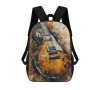 sinyumoney Black Labrador American Flag Zaino Scuola Per Bambini Stampato 3D, Ideale Per Viaggi E Libri, Watercolor Rock Chitarra, 17"