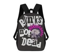 sinyumoney Black Labrador American Flag Zaino Scuola Per Bambini Stampato 3D, Ideale Per Viaggi E Libri, Punks Not Dead, 17"