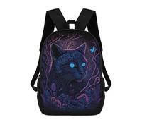 sinyumoney Black Light Cat 20 Zaino Scuola Stampato 3D Per Ragazzi E Ragazze, Zaino Per Computer Portatile Per Bambini/Studenti/Adulti, Black Light Cat 13, 17"