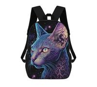 sinyumoney Black Light Cat 35 Zaini Stampati in 3D, Borsa Scolastica Casual Per Bambini, Borsa Scolastica Alla Moda Per Ragazzi, Studenti Delle Scuole Medie 17inch