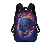 sinyumoney Black Light Skull Zaino Scolastico Per Bambini, Stampato in 3D, Borsa Scolastica Alla Moda, Borsa Scolastica Casual Per Ragazzi, Studenti Delle Scuole Elementari E Medie 17inch