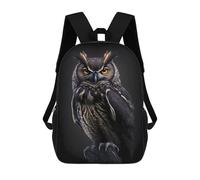 sinyumoney Black Owl Zaino Scolastico Alla Moda Per Studenti, Adatto A Ragazzi E Ragazze, Ideale Per Viaggi All'aperto E Attività Ricreative. 17inch