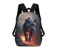 sinyumoney Black Panther with Fiery Eyes Zaini Per Bambini Zaino Scolastico Borsa Scolastica Stampata in 3D Borsa Scolastica Per Ragazzi Studenti Delle Scuole Elementari E Medie 17inch