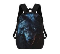 sinyumoney Black Wolf Blue Eyes Zaino Scolastico Stampato in 3D Zaino Scolastico Per Bambini Zaini Scolastici Zaini Da Viaggio Borsa Casual Alla Moda Per Bambini Studenti Scolastici 17inch