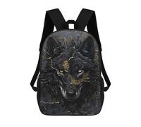 sinyumoney Black Wolf Dripping Gold Zaino Per Scuola Secondaria, Casual, Da Viaggio, Per Ragazzi/ragazze/adolescenti 17inch