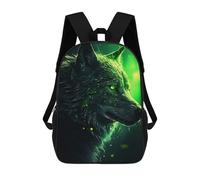 sinyumoney Black Wolf Green Eyes Zaino Per Bambini, Borsa Scolastica Di Grande Capacità, Zaino Per Studenti, Zaino Per Ragazzi, Ragazze, Adulti, Adolescenti 17inch