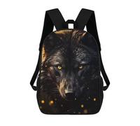 sinyumoney Black Wolf Hunter Zaino Scolastico Per Bambini, Stampato in 3D, Borsa Scolastica Alla Moda, Borsa Scolastica Casual Per Ragazzi, Studenti Delle Scuole Elementari E Medie 17inch