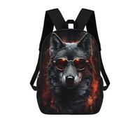 sinyumoney Black Wolf in Sunglasses Zaino Per Bambini Stampato in 3D, Zaino Scolastico Ad Alta Capacità, Zaino Da Viaggio, Borse Per Libri, Zaino Per Bambini 17inch