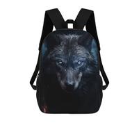 sinyumoney Black Wolf Orange Eyes Zaino Scolastico Per Bambini, Zaino Casual Da Viaggio Per Ragazzi E Ragazze, Zaino Da Giorno Di Grande Capacità 17inch